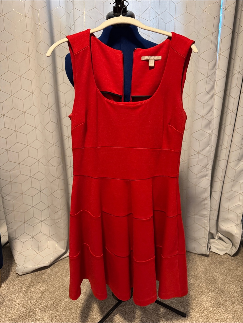 Banana Republic Women's Red Sleeveless Fit-and-Flare Dress
